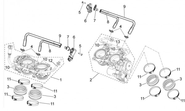 Motor Drosselklappengehäuse - Aprilia Tuono V4 1100ccm 4T LC 2017- ZD4KGA00