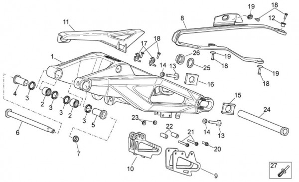 Radaufhängung Schwinge - Aprilia SXV 450ccm 4T LC 2011- ZD4VSU41