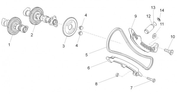 Motor Zylindersteuerung vorn - Aprilia Tuono V4 1100ccm 4T LC 2017- ZD4KG000
