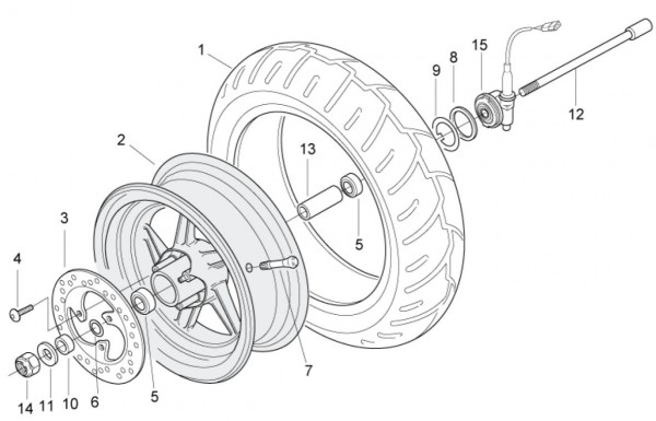 Radaufhängung Vorderrad - Aprilia SR 50ccm 2T LC 2014- ZD4VFD00