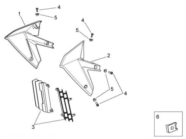 Fahrgestell Verkleidungen vorn - Aprilia SXV 550ccm 4T LC 2010- ZD4VSS