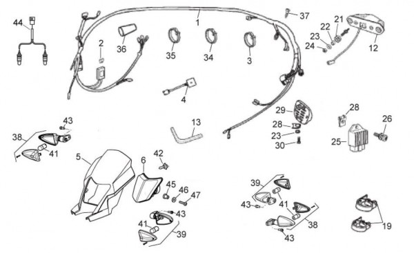 Elektrische Anlage elektrische Anlage - Aprilia SX 50ccm 2T LC 2009- ZD4PV