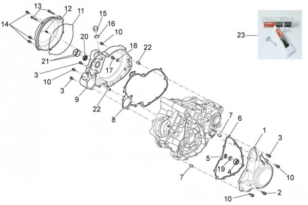 Motor Kurbelgehäuse II - Aprilia SXV 550ccm 4T LC 2009- ZD4VSS