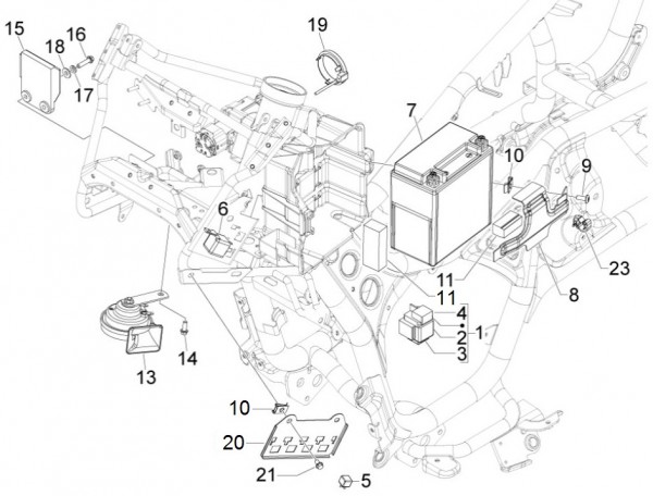 Elektrische Anlage Batterie - Aprilia SRV 850ccm 4T 8V LC 2014- ZAPM55103