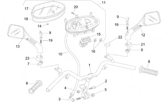 Lenker Tachometer - Aprilia Amico 50ccm 2T AC 1992- HD