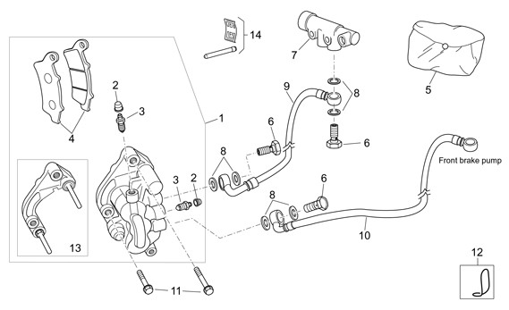 Bowdenzüge Bremsanlage vorn - Aprilia Atlantic 125ccm 4T LC 2003- ZD4SP0