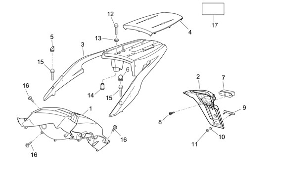 Fahrgestell Gepäckträger - Aprilia Atlantic 500ccm 4T LC 2010- ZD4VL