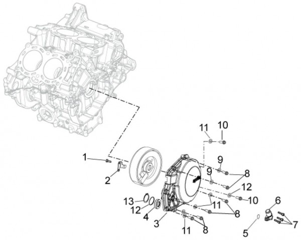 Motor Lichtmaschinendeckel - Aprilia Tuono V4 1100ccm 4T LC 2015- ZD4TYH00