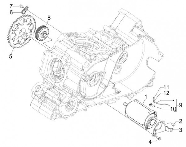Motor Anlasser - Aprilia SRV 850ccm 4T 8V LC 2012- ZAPM55103