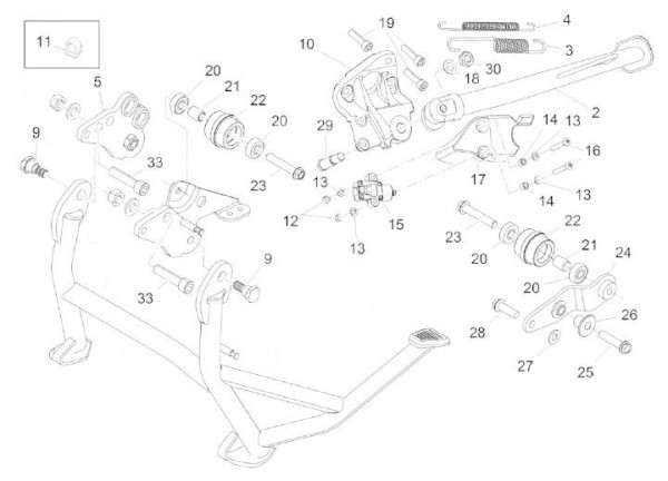 Fahrgestell Hauptständer - Aprilia Caponord 1200ccm 4T 8V LC 2013- ZD4VK