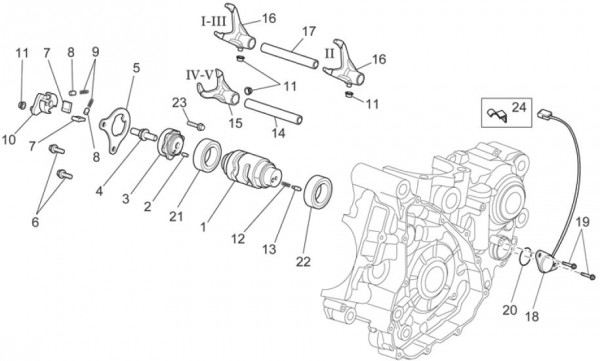 Motor Schaltgabel II - Aprilia SXV 550ccm 4T LC 2011- ZD4VSU50