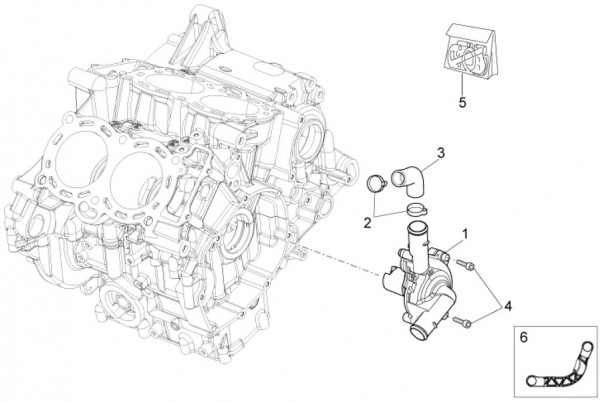 Motor Wasserpumpe - Aprilia Tuono V4 1100ccm 4T LC 2017- ZD4KG000