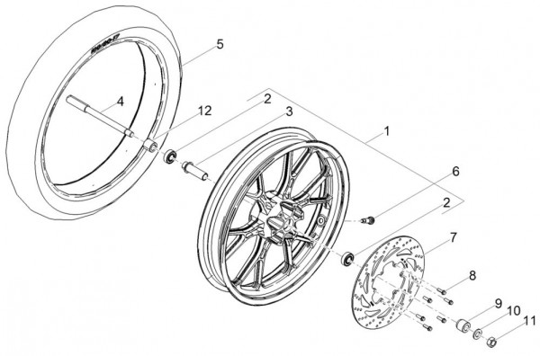 Radaufhängung Vorderrad - Aprilia SX 50ccm 2T LC 2018- ZD4KKB03