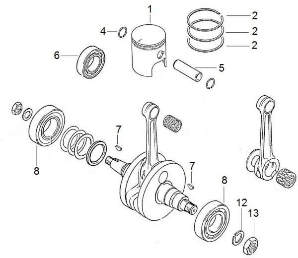 Motor Kurbelwelle - Aprilia Tuareg 350ccm 4T AC 1987-