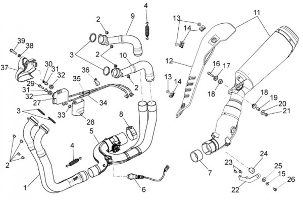 Motor Auspuff - Aprilia Tuono V4 1100ccm 4T LC 2015- ZD4TYH00