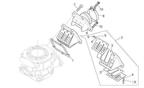 Motor Ansaugstutzen - Aprilia SX 125ccm 2T LC 2008- ZD4SX000