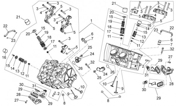 Motor Zylinderkopf - Aprilia Tuono V4 R 1000ccm 4T LC 2011- ZD4TY000