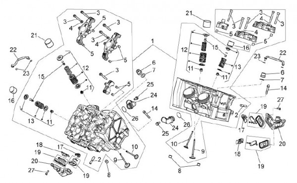 Motor Zylinderkopf - Aprilia Tuono V4 R 1000ccm 4T LC 2013- ZD4TYB