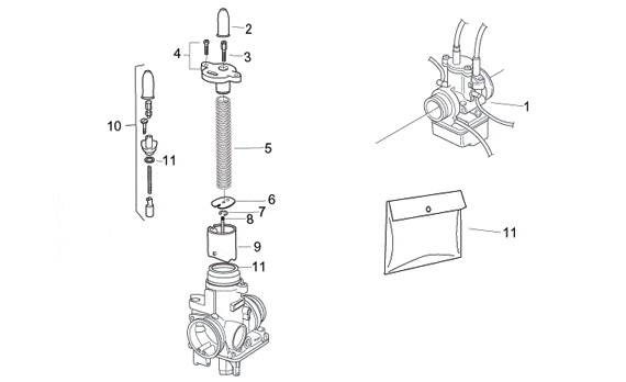 Motor Vergaser - Aprilia Tuono 125ccm 2T LC 2004- ZD4SFD