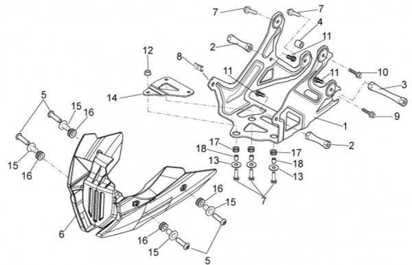 Bowdenzüge Halterung ABS - Aprilia Dorsoduro 750ccm 4T LC 2012- ZD4SM000