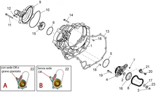 Motor Wasserpumpe II - Aprilia Dorsoduro 750ccm 4T LC 2013- ZD4SMA00