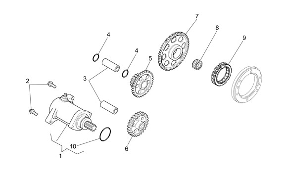 Motor Anlasser - Aprilia SXV 450ccm 4T LC 2008- ZD4VSR1C