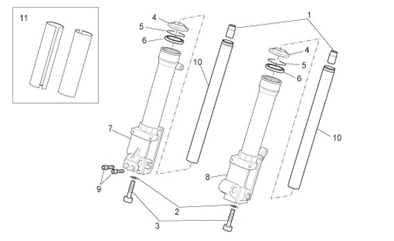 Radaufhängung Gabelkomponenten II - Aprilia SR 50ccm 2T LC 2010- ZD4VFD00