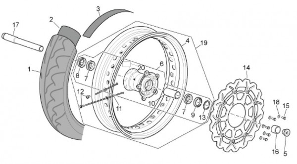 Radaufhängung Vorderrad - Aprilia SXV 550ccm 4T LC 2011- ZD4VSU50