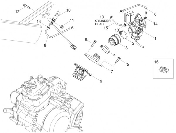Motor Vergaser - Aprilia SX 50ccm 2T LC 2018- ZD4KKB01
