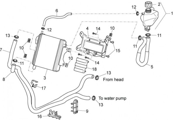 Fahrgestell Kühler - Aprilia SR 50ccm 2T LC 2013- ZD4VFD00