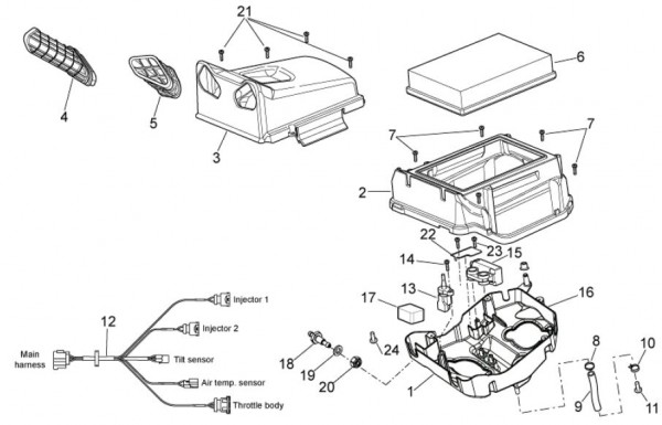 Motor Luftfilter - Aprilia SXV 450ccm 4T LC 2010- ZD4VSU41