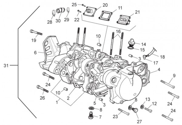 Motor Motor - Aprilia SX 50ccm 2T LC 2014- ZD4PVG01