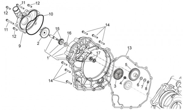 Motor Wasserpumpe - Aprilia Dorsoduro 750ccm 4T LC 2011- ZD4SMA00