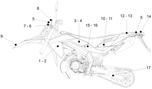 Fahrgestell Dekore - Aprilia SX 50ccm 2T LC 2014- ZD4PVL