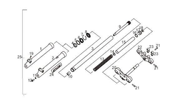 Radaufhängung Vorderradgabel 2009 - Aprilia SX 50ccm 2T LC 2007- ZD4PV