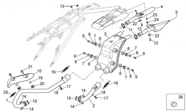 Motor Auspuff - Aprilia SXV 450ccm 4T LC 2011- ZD4VSU41