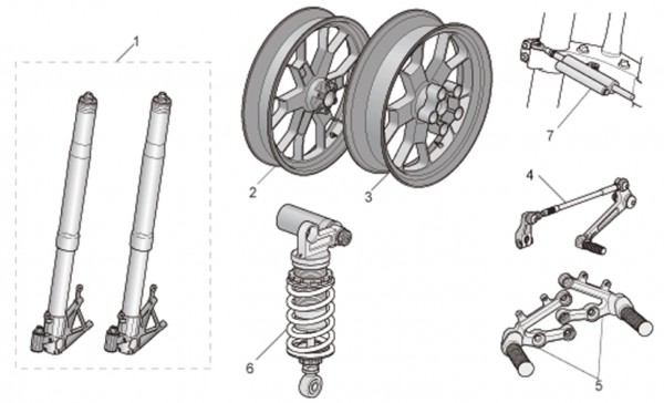 Zubehör Aprilia Accessoires- Fahrwerk - Aprilia Tuono 1000ccm 4T LC 2008- ZD4RR1