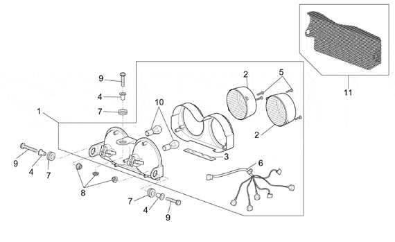 Elektrische Anlage Rücklicht - Aprilia Tuono 1000ccm 4T LC 2007- ZD4RPB