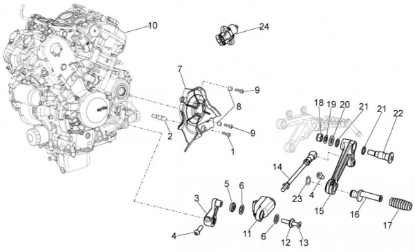 Motor Motor - Aprilia Tuono V4 R 1000ccm 4T LC 2014- ZD4TYCA0