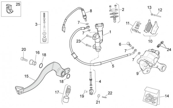 Bowdenzüge Bremsanlage hinten - Aprilia SXV 450ccm 4T LC 2010- ZD4VSU41
