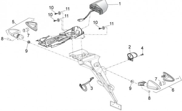 Elektrische Anlage Rücklicht - Aprilia SXV 450ccm 4T LC 2011- ZD4VSU41