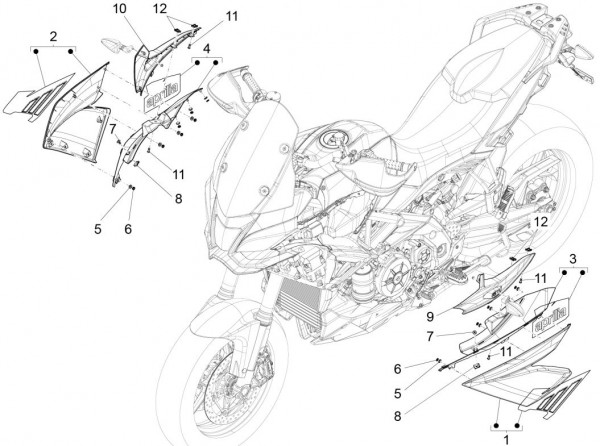 Fahrgestell Kühlerverkleidungen - Aprilia Caponord Rally 1200ccm 4T 8V LC 2016- ZD4VKB00X