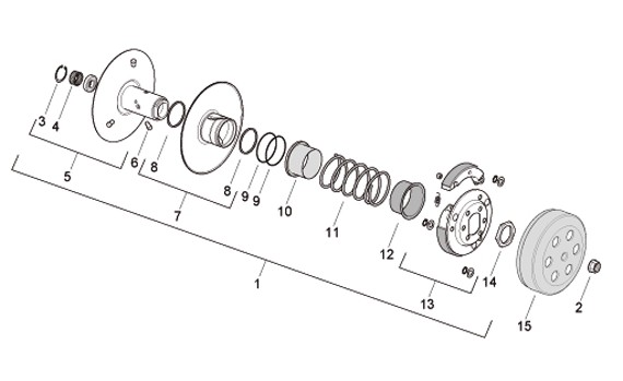 Motor getriebene Riemenscheiben - Aprilia SR 50ccm 2T LC 2010- ZD4VFD00