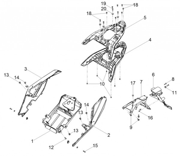 Fahrgestell Seitenverkleidungen - Aprilia Tuono 125ccm 4T 4V LC 2017- ZD4KCA00
