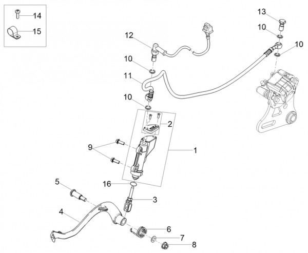 Bowdenzüge Bremsanlage hinten - Aprilia SX 50ccm 2T LC 2018- ZD4KKB01