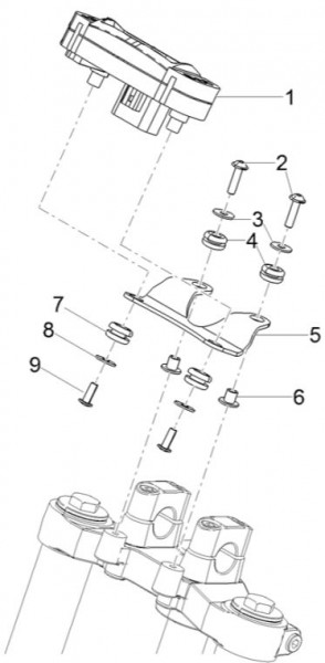 Lenker Cockpitinstrumente - Aprilia SX 50ccm 2T LC 2018- ZD4KKB03