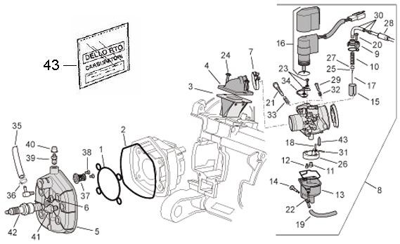 Motor Vergaser - Aprilia SR 50ccm 2T LC 2010- ZD4VFD00