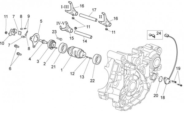 Motor Schaltgabel II - Aprilia SXV 450ccm 4T LC 2009- ZD4VSR