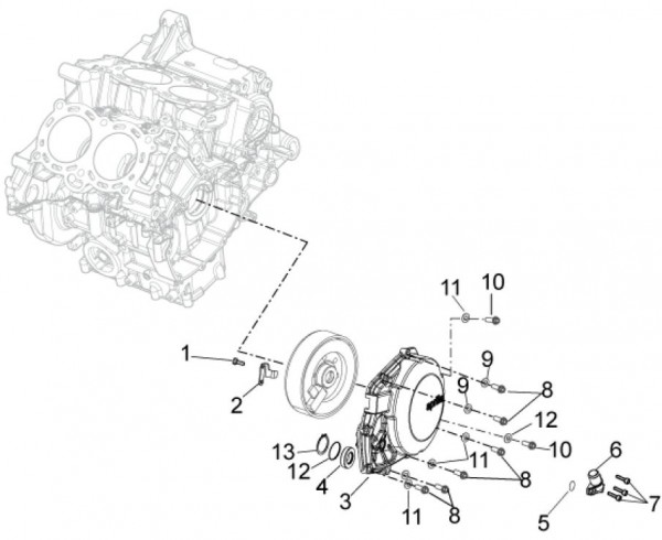 Motor Lichtmaschinendeckel - Aprilia Tuono V4 1100ccm 4T LC 2015- ZD4TYG00