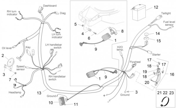 Elektrische Anlage elektrische Anlage - Aprilia SR 50ccm 2T LC 2014- ZD4VFD00